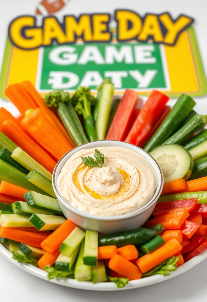 24 Easy Pleasy Snacks for Game Day Parties (You Won't Believe #11!) - 10. Veggie Platter with Hummus