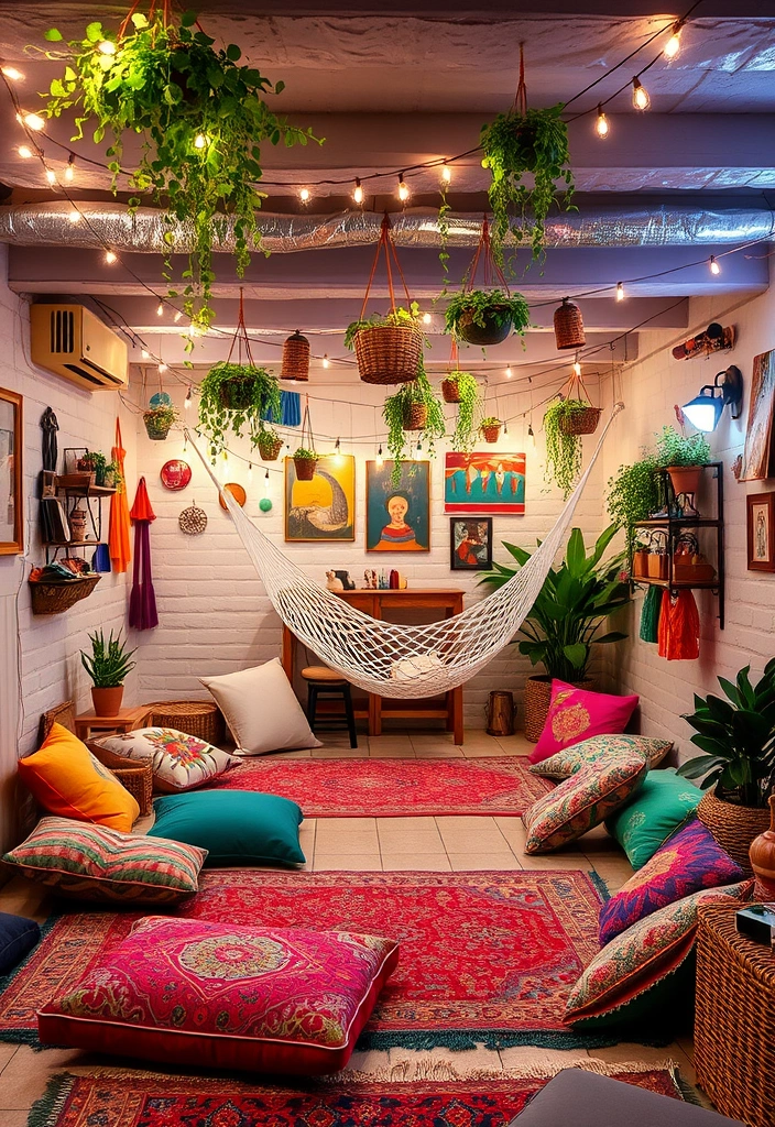 22 Basement Ideas That Will Transform Your Space Into a Cozy Retreat (You Won't Believe #10!) - 18. Bohemian Lounge Area