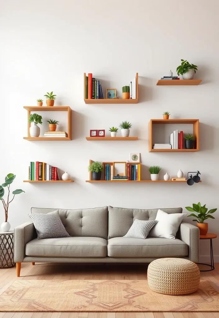 21 DIY Creative Storage Ideas for Small Spaces That'll Blow Your Mind! - 1. Floating Shelves for an Airy Feel