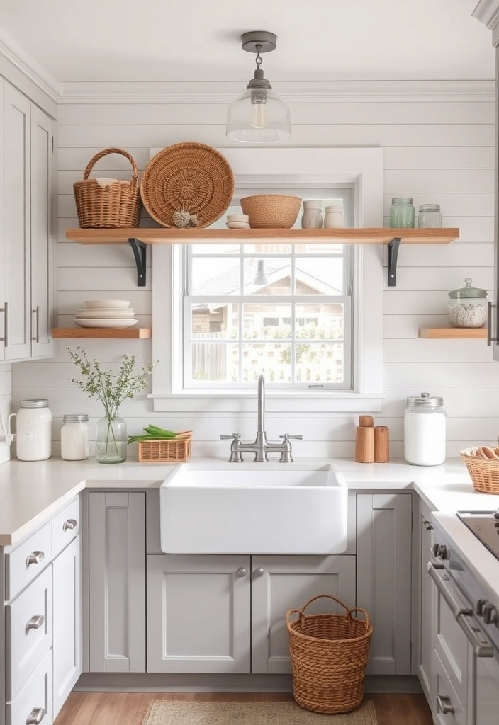 21 Stunning Grey and White Kitchen Ideas That Will Transform Your Space! - 4. Farmhouse Elegance