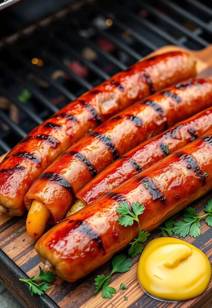 22 BBQ Food Ideas That Will Make Your Summer Parties Unforgettable! - 12. Smoked Sausages with Peppers