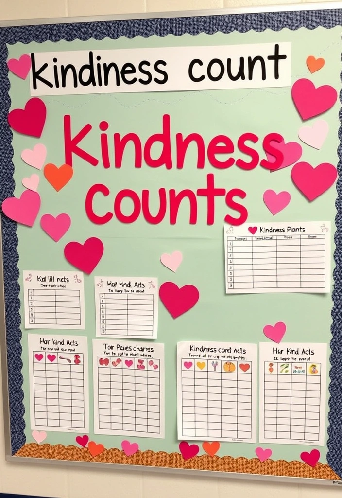 28 Unique Bulletin Board Ideas for Teachers' Classrooms That Will Inspire Every Student! - 21. Kindness Counts: Acts of Kindness Tracker