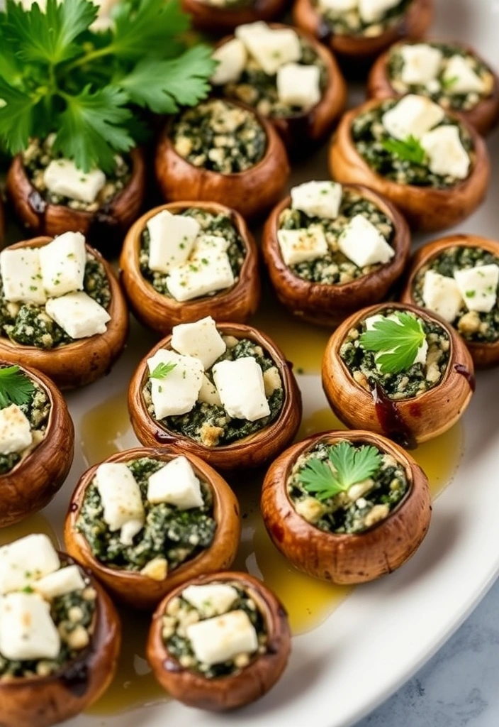 23 Crockpot Appetizer Ideas That Will Steal the Show (Your Guests Will Beg for the Recipes!) - 9. Spinach and Feta Stuffed Mushrooms