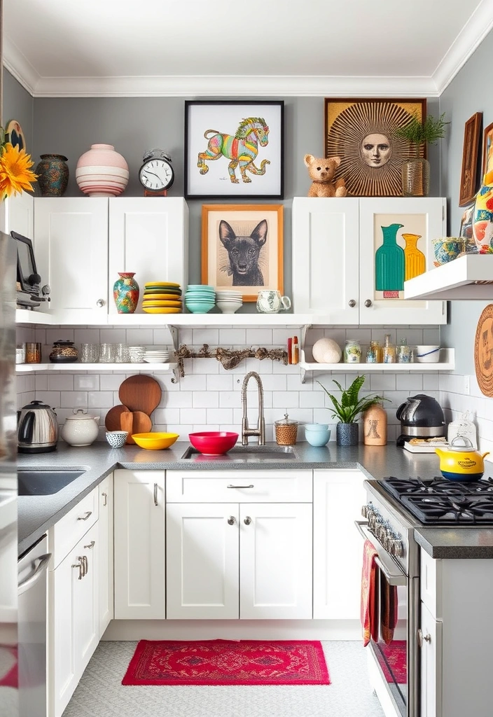 21 Stunning Grey and White Kitchen Ideas That Will Transform Your Space! - 15. Eclectic Accessories