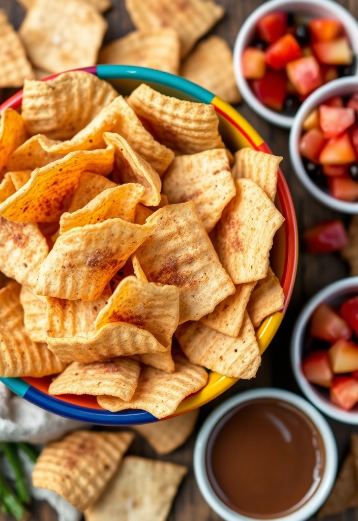 24 Easy Pleasy Snacks for Game Day Parties (You Won't Believe #11!) - 20. Cinnamon Sugar Tortilla Chips