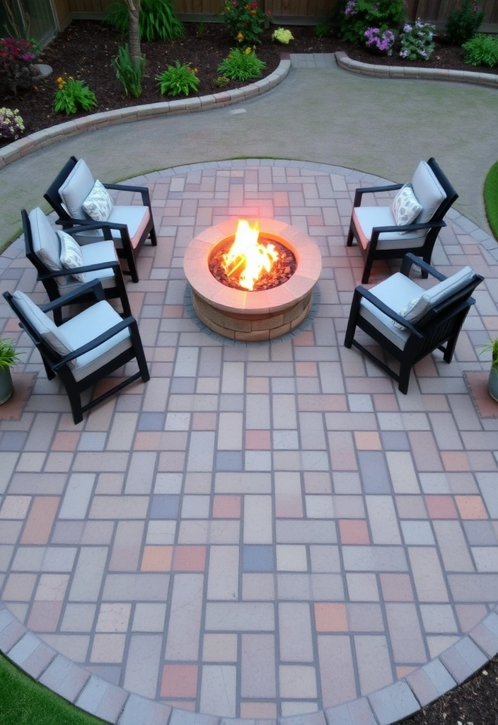 21 Stunning Fire Pit Ideas to Elevate Your Backyard Gatherings (You’ll Love #14!) - 9. Fire Pit Surrounded by Pavers