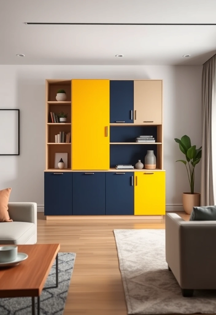 26 Hutch Redo Ideas That Will Transform Your Space (You Won't Believe #14!) - 14. Unexpected Color Blocking