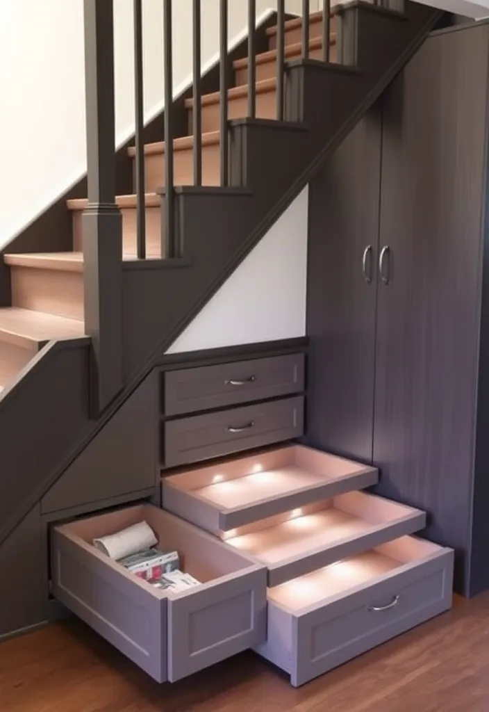 21 DIY Creative Storage Ideas for Small Spaces That'll Blow Your Mind! - 12. Hidden Storage in Stairs