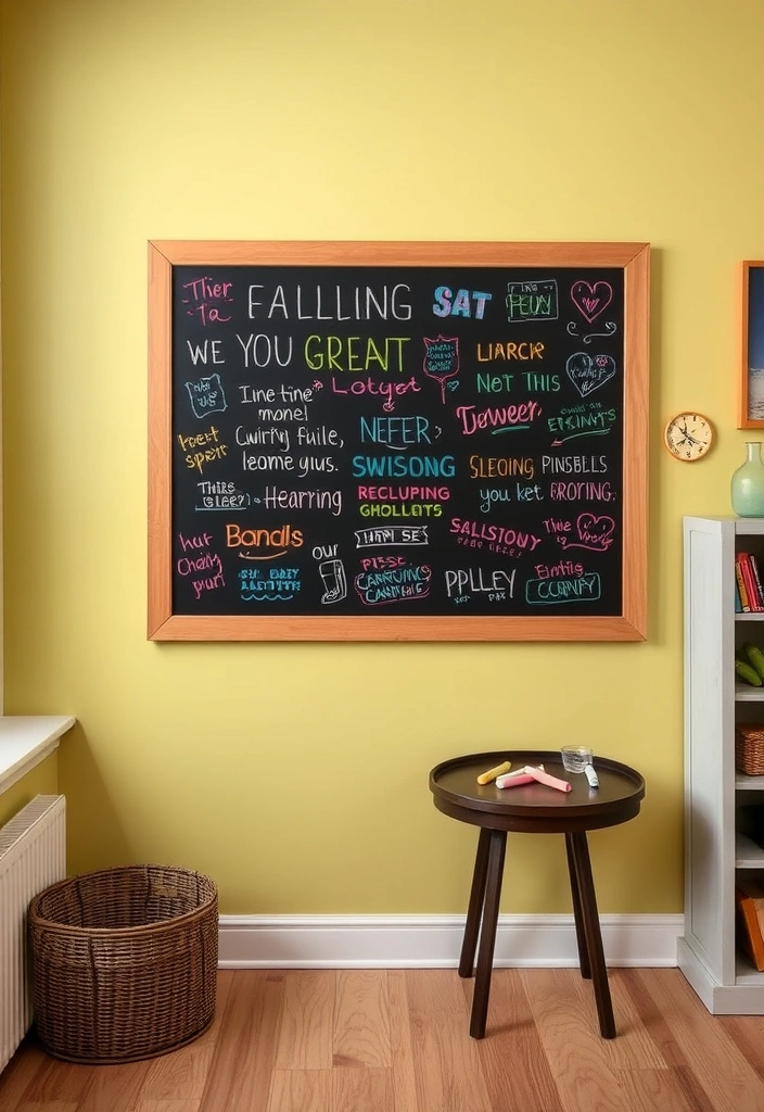 27 Creative Room Decor Hacks That Cost Absolutely Nothing! - 20. DIY Chalkboard Wall