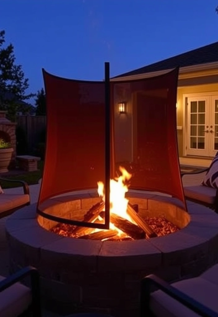 22 Deck and Patio Fire Pit Ideas That Will Ignite Your Outdoor Evenings! - 22. Fire Pit with Windbreak