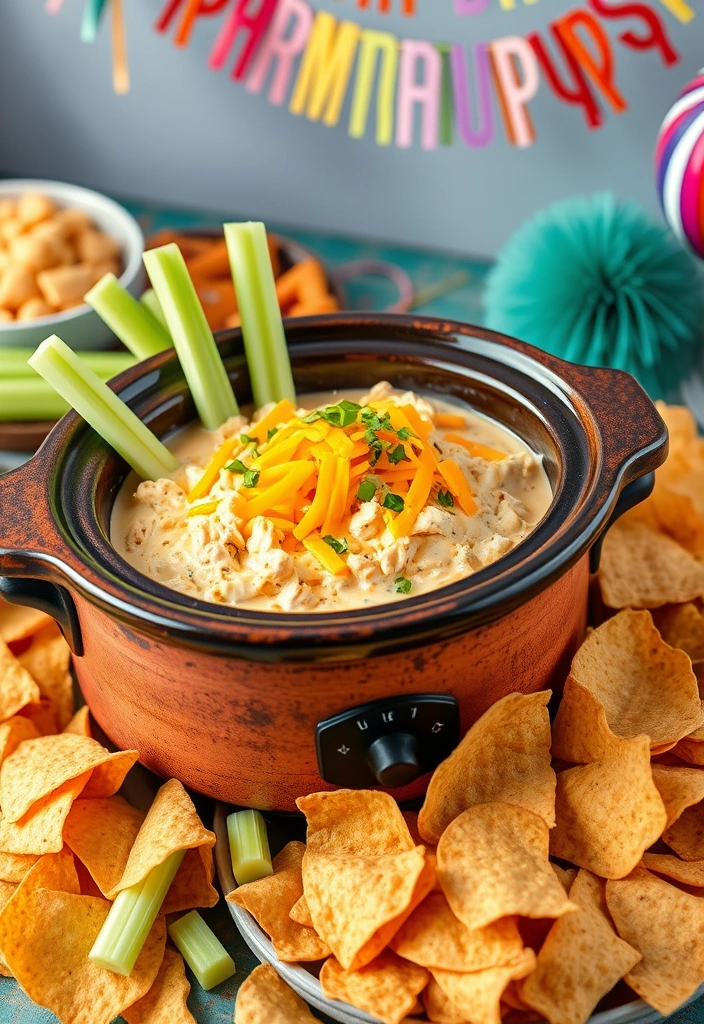 23 Crockpot Appetizer Ideas That Will Steal the Show (Your Guests Will Beg for the Recipes!) - 3. Buffalo Chicken Dip