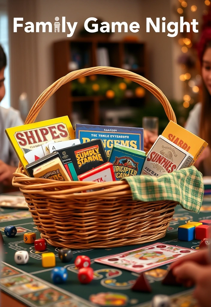 29 Creative School Auction Gift Basket Ideas That'll Make Your Fundraising Efforts Soar! - 6. Family Game Night Basket