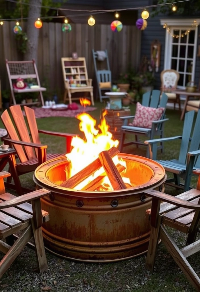 21 Stunning Fire Pit Ideas to Elevate Your Backyard Gatherings (You’ll Love #14!) - 20. Vintage Fire Pit