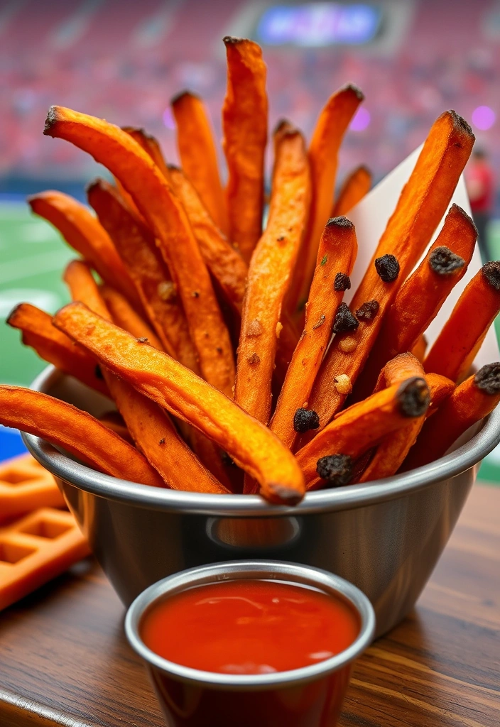 24 Easy Pleasy Snacks for Game Day Parties (You Won't Believe #11!) - 11. Sweet Potato Fries