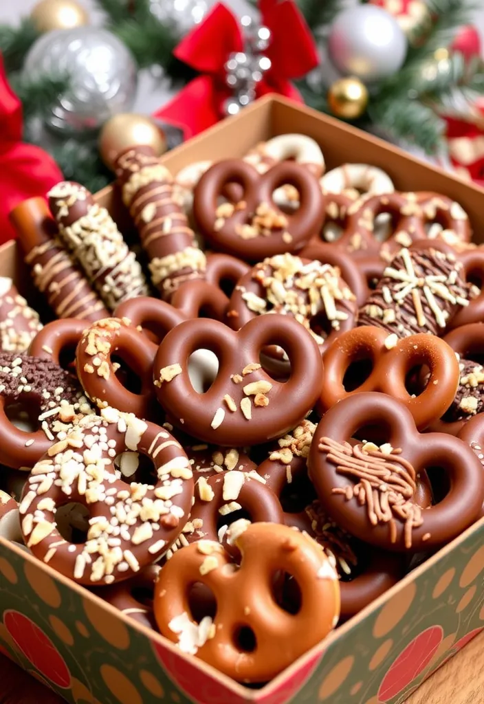 29 Christmas Snack Gifts That Will Make You the Holiday Hero! - 6. Chocolate-Covered Pretzels