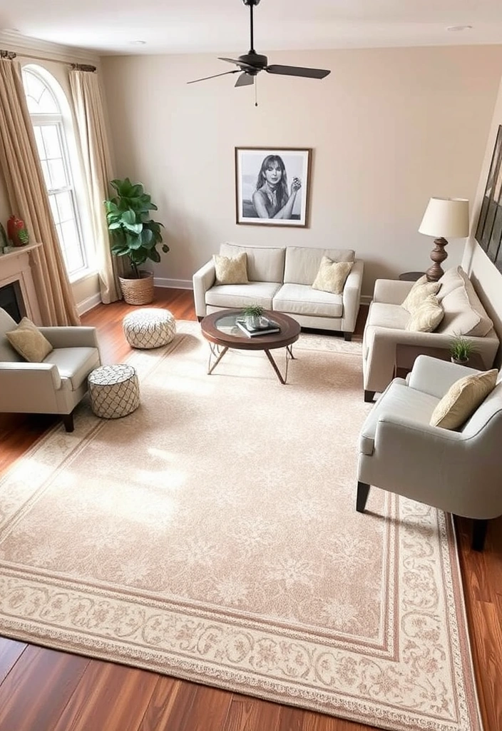 29 Timeless Neutral Home Decor Ideas That Will Elevate Your Space! - 8. Statement Rugs