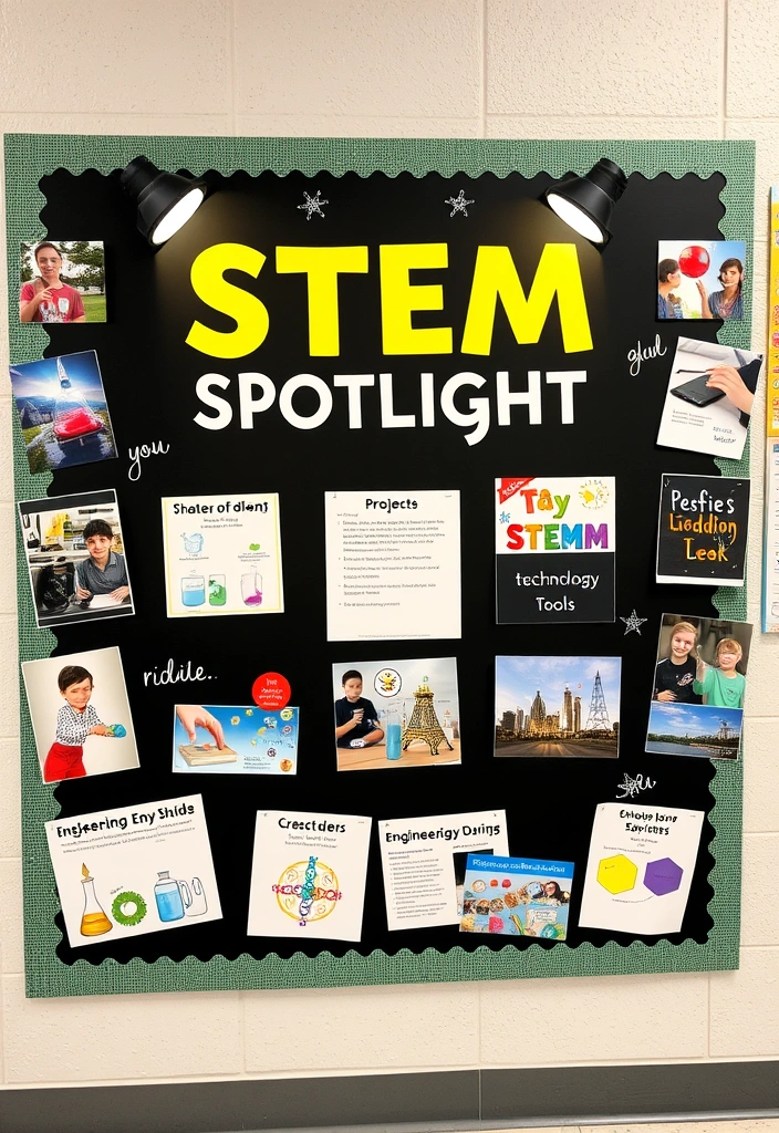 28 Unique Bulletin Board Ideas for Teachers' Classrooms That Will Inspire Every Student! - 20. STEM Spotlight: Science, Tech, Engineering, and Math