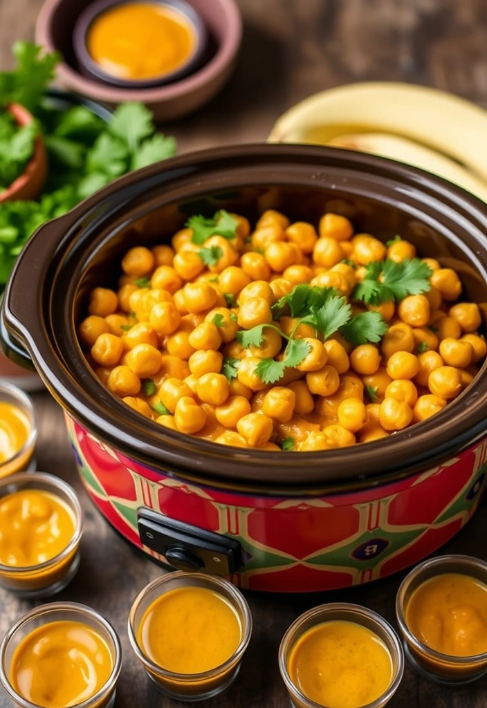 23 Crockpot Appetizer Ideas That Will Steal the Show (Your Guests Will Beg for the Recipes!) - 19. Coconut Curry Chickpeas