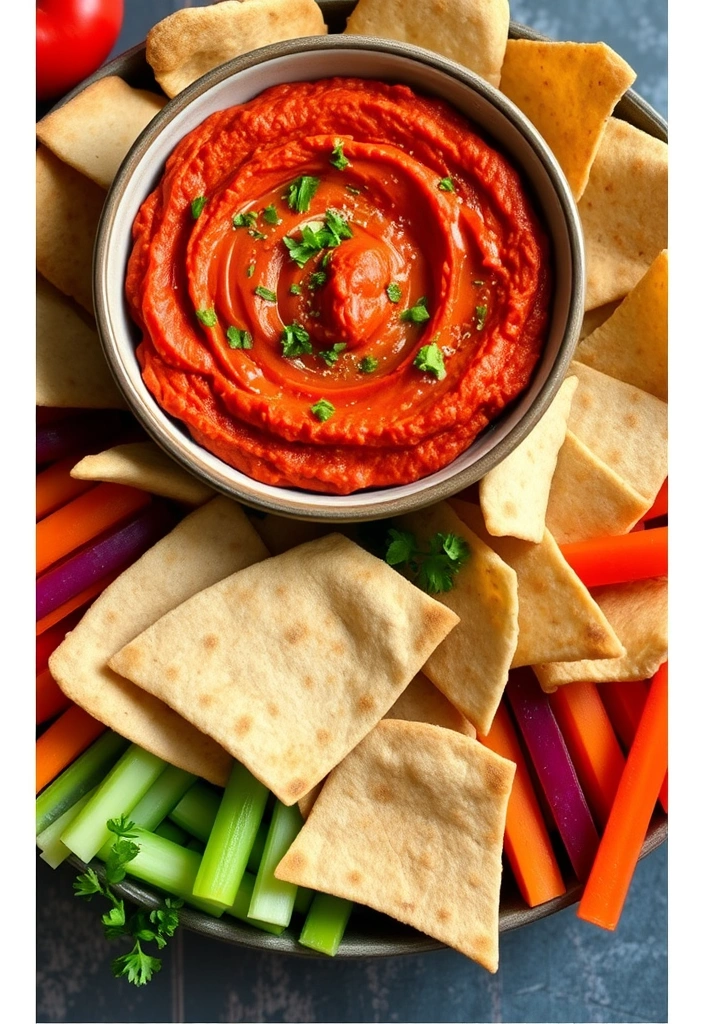 23 Crockpot Appetizer Ideas That Will Steal the Show (Your Guests Will Beg for the Recipes!) - 20. Roasted Red Pepper Hummus