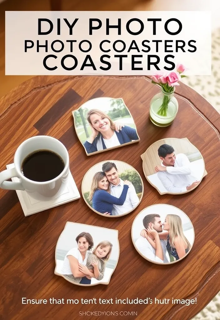 23 Homemade Valentine Gift Ideas for Him That Will Make His Heart Melt! - 13. DIY Photo Coasters