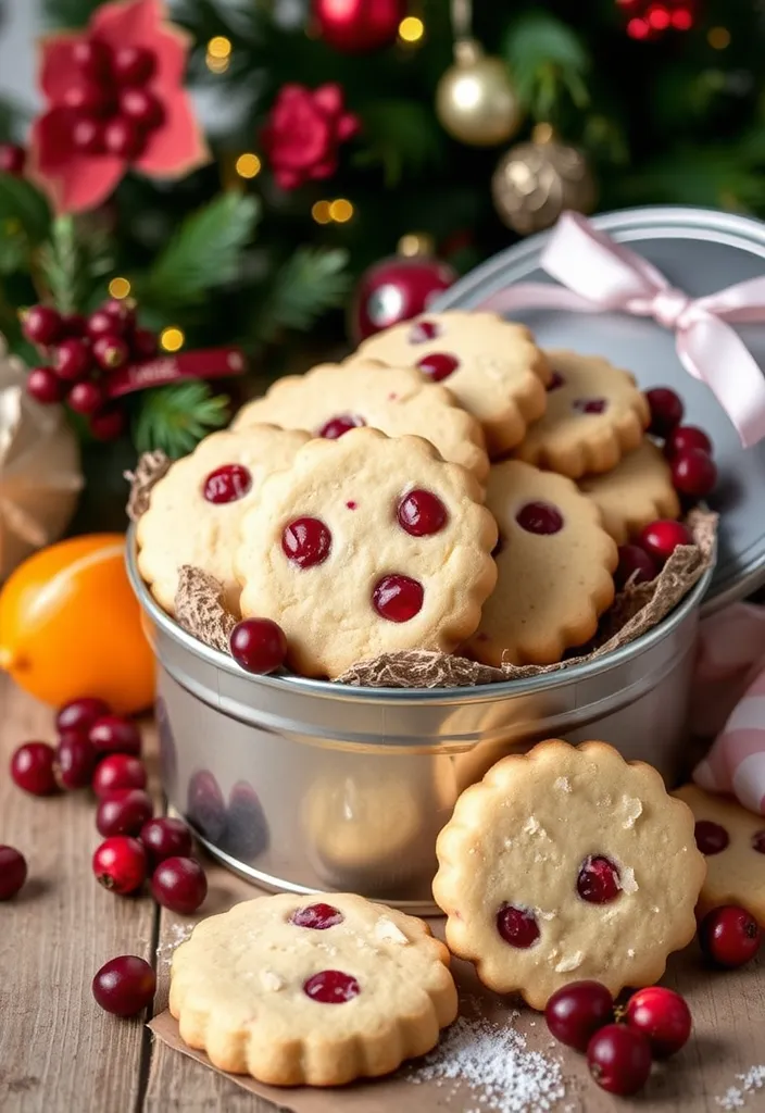 29 Christmas Snack Gifts That Will Make You the Holiday Hero! - 10. Cranberry Orange Shortbread Cookies