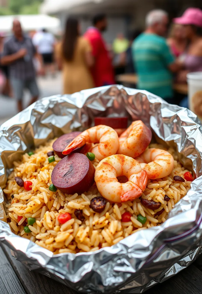 20 Foil Packet Meals You’ll Wish You Discovered Sooner (Perfect for Grilling!) - 13. Jambalaya Foil Packets