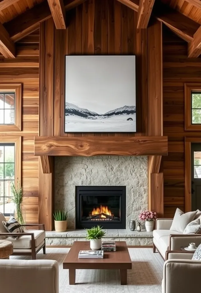 26 Farmhouse Fireplace Ideas That'll Make Your Home Feel Like a Cozy Retreat! - 11. Farmhouse Fireplace with a Modern Twist