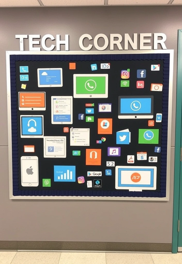 28 Unique Bulletin Board Ideas for Teachers' Classrooms That Will Inspire Every Student! - 13. Tech Corner: Embracing Technology