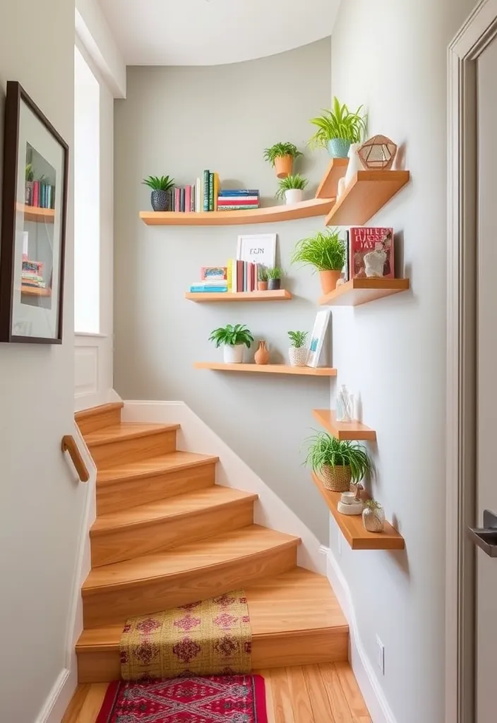 29 Stairway Accent Wall Ideas That'll Make You Say 'WOW!' (You Won't Believe #12!) - 14. Creative Shelving