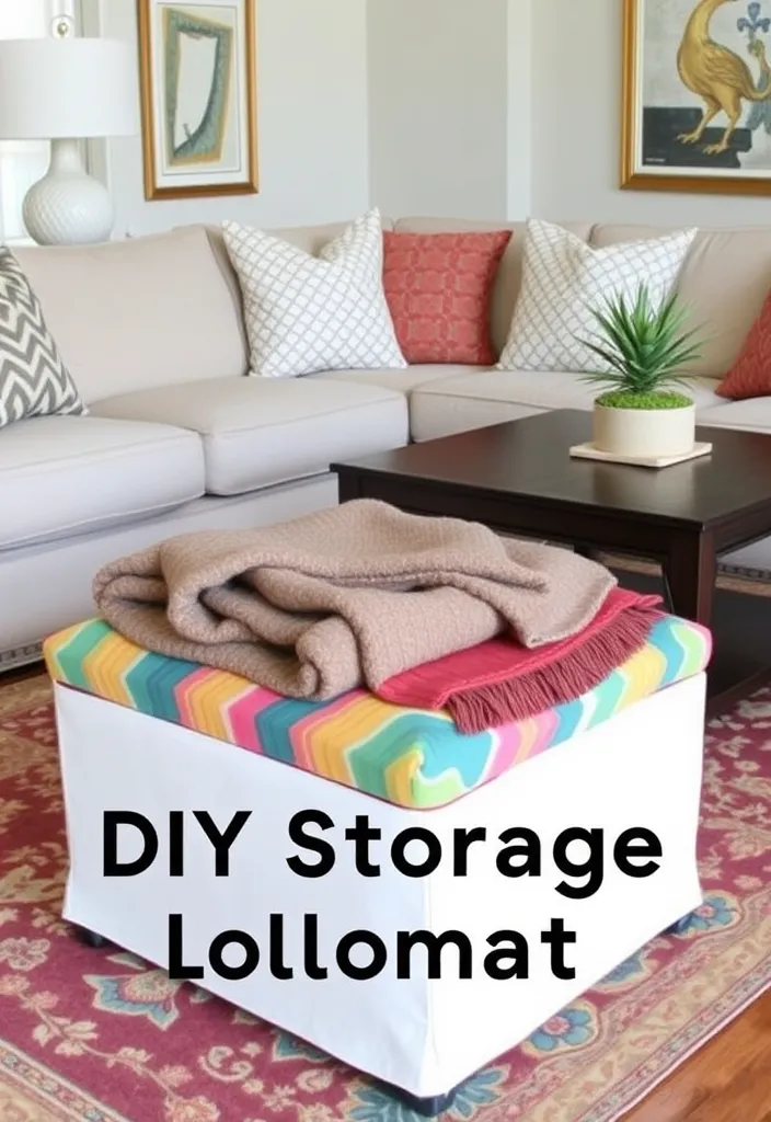 21 DIY Creative Storage Ideas for Small Spaces That'll Blow Your Mind! - 11. DIY Storage Ottoman