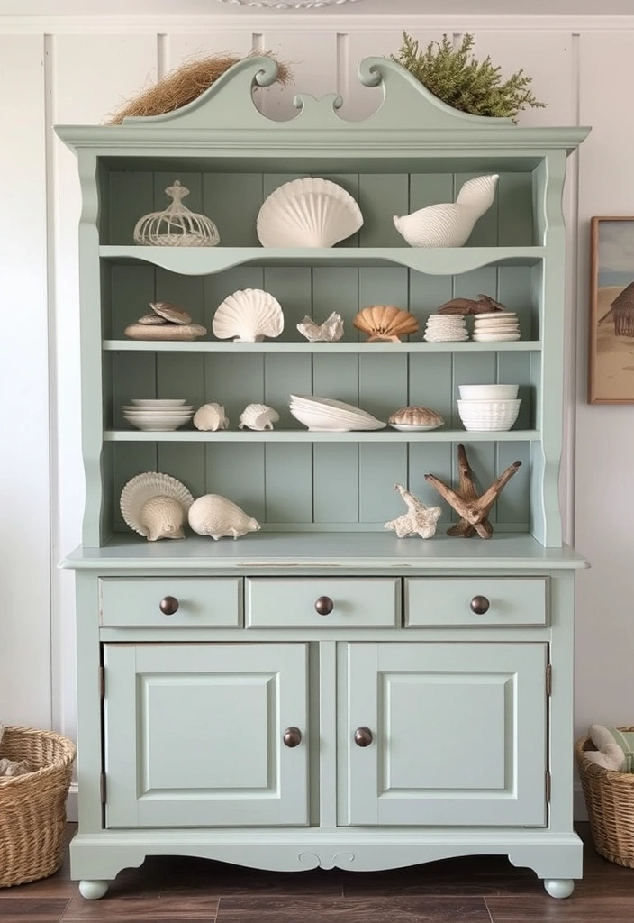 26 Hutch Redo Ideas That Will Transform Your Space (You Won't Believe #14!) - 8. Coastal Vibes with a Beachy Color Palette