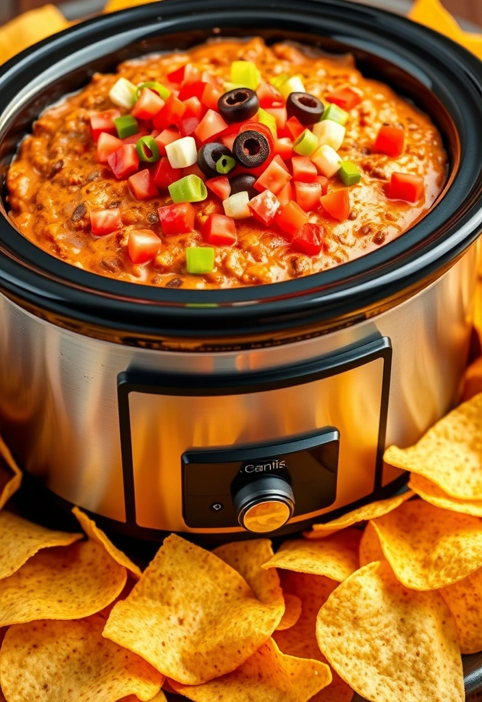 23 Crockpot Appetizer Ideas That Will Steal the Show (Your Guests Will Beg for the Recipes!) - 12. Zesty Taco Dip