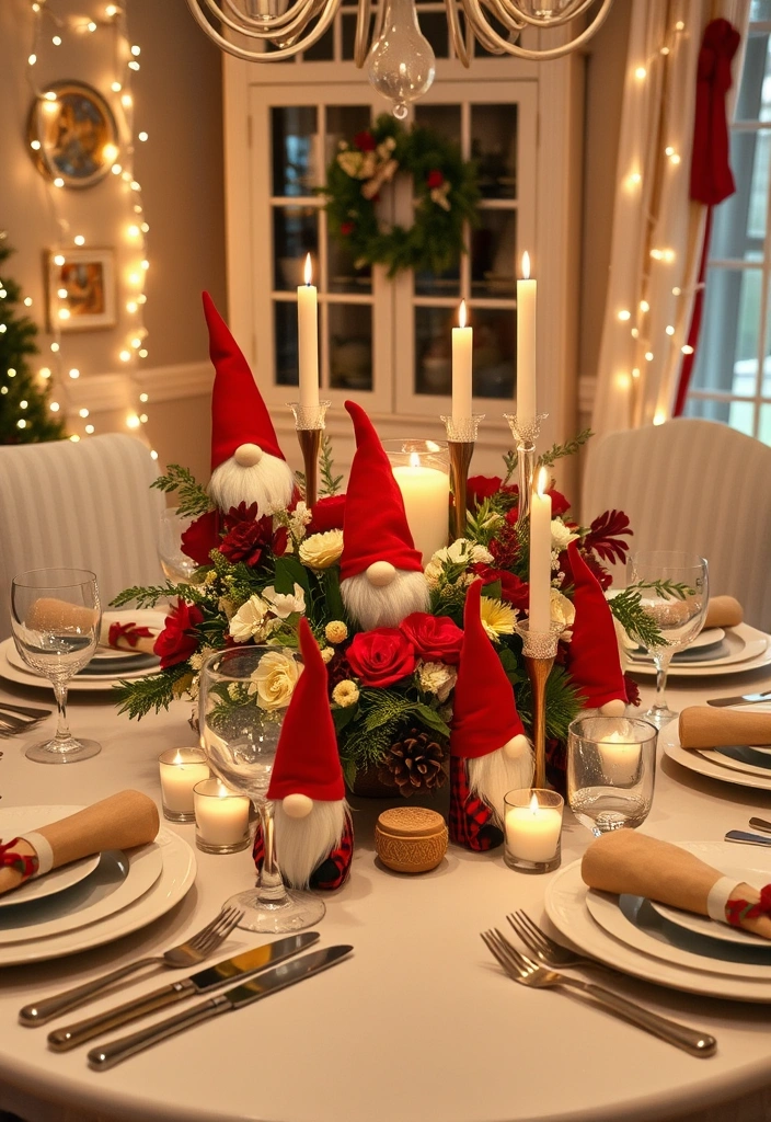 23 DIY Christmas Gnomes That’ll Make Your Holidays Extra Magical! (You Won't Believe #12!) - 8. Gnome Table Centerpieces