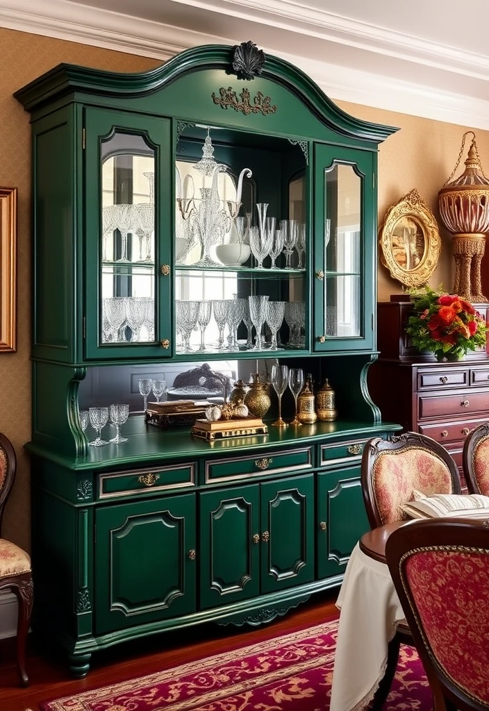 26 Hutch Redo Ideas That Will Transform Your Space (You Won't Believe #14!) - 6. Vintage Glam Makeover