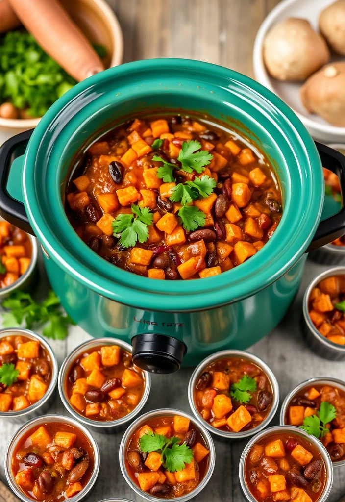 23 Crockpot Appetizer Ideas That Will Steal the Show (Your Guests Will Beg for the Recipes!) - 13. Sweet Potato and Black Bean Chili