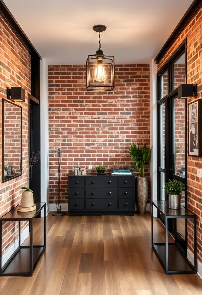 28 Foyer Accent Wall Ideas That Will Transform Your Entryway (You Won't Believe #15!) - 13. Industrial Chic