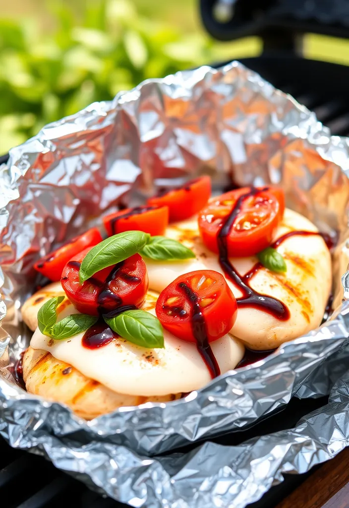 20 Foil Packet Meals You’ll Wish You Discovered Sooner (Perfect for Grilling!) - 7. Caprese Chicken Foil Pack