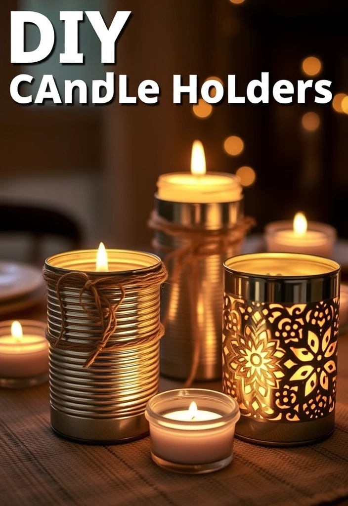 27 Creative Room Decor Hacks That Cost Absolutely Nothing! - 7. DIY Candle Holders from Tin Cans