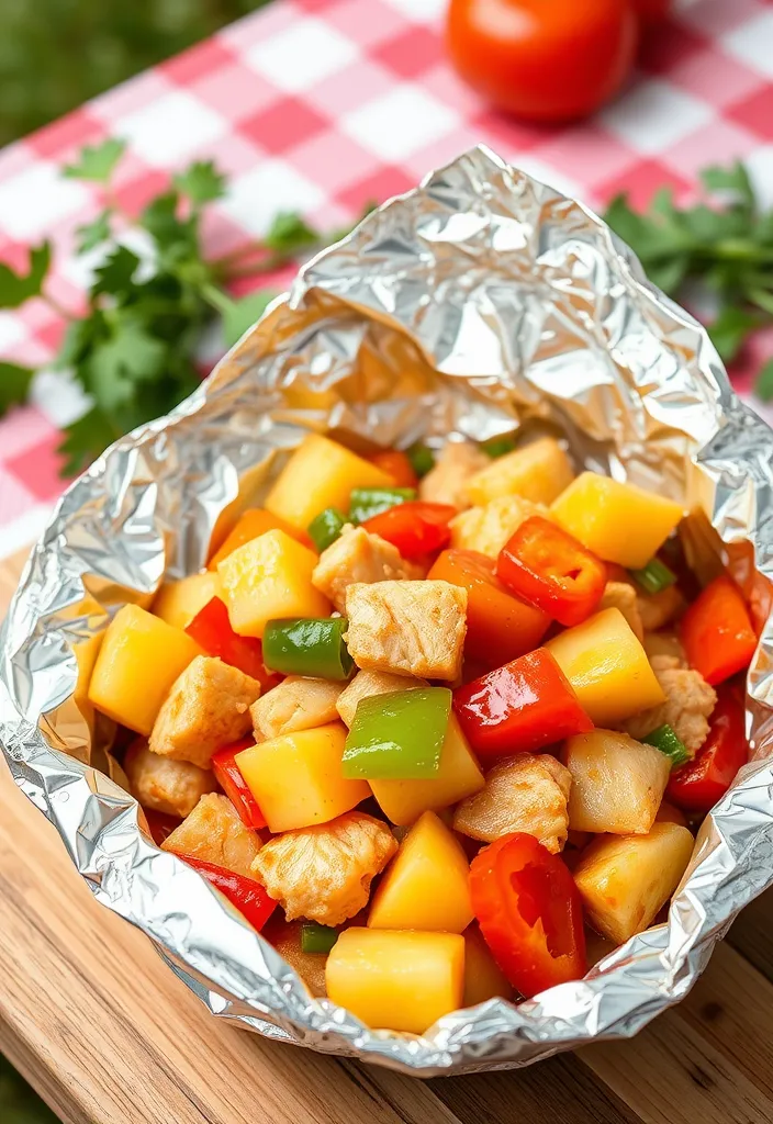 20 Foil Packet Meals You’ll Wish You Discovered Sooner (Perfect for Grilling!) - 11. Sweet and Sour Chicken