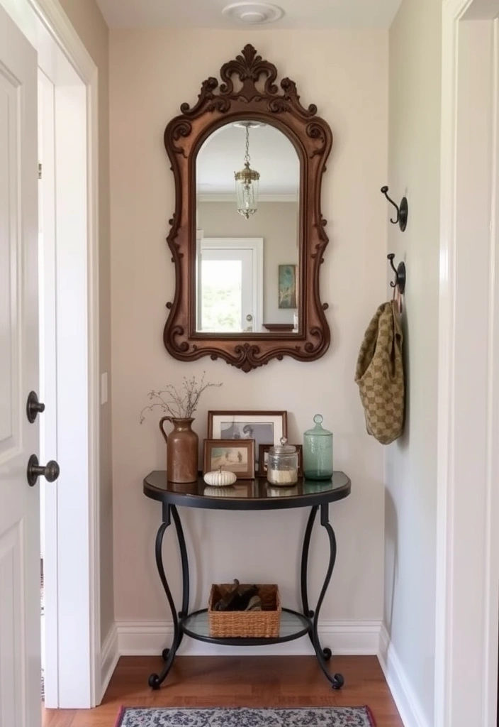 21 Small Foyer Ideas That Will Make Your Apartment Entryway Shine! - 21. Vintage Accents