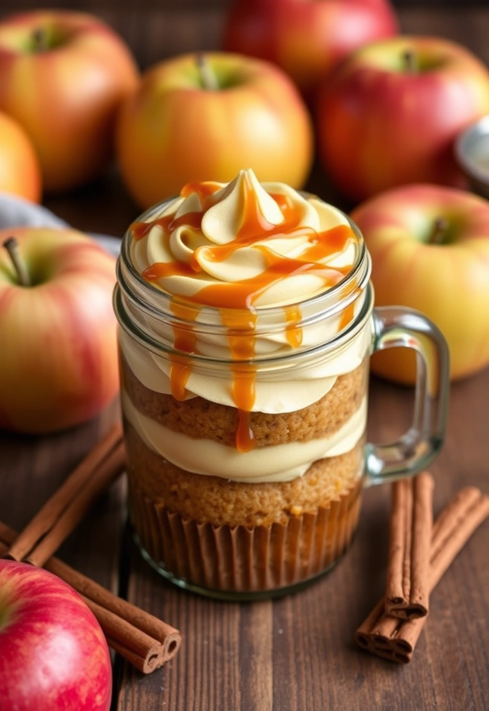 20 Easy Mason Jar Cupcake Ideas That'll Impress Your Guests (You Won't Believe #7!) - 10. Caramel Apple Indulgence