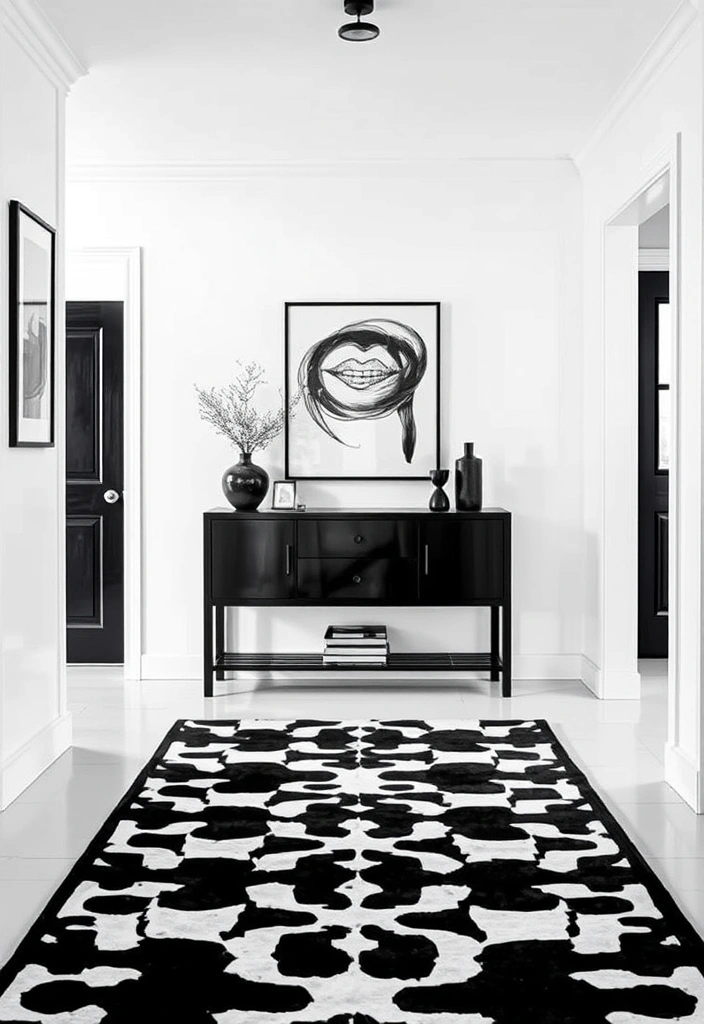 21 Stunning Entryway Ideas That Will Leave Your Guests in Awe! - 10. Monochrome Magic