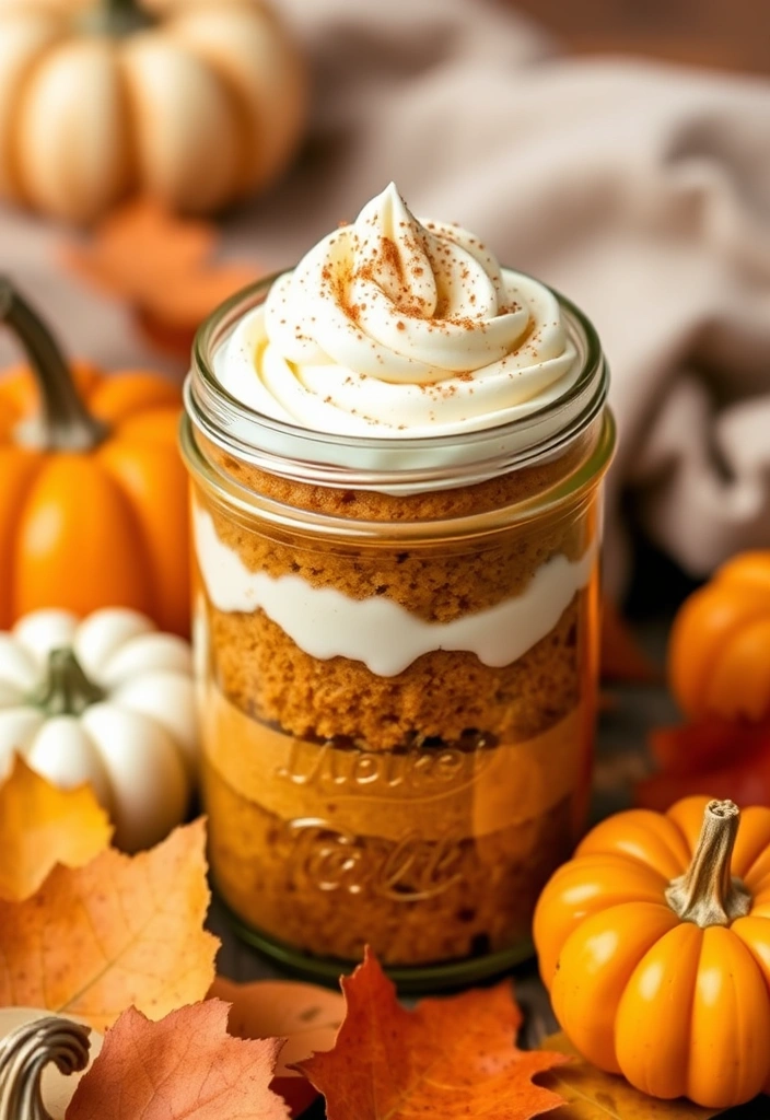 20 Easy Mason Jar Cupcake Ideas That'll Impress Your Guests (You Won't Believe #7!) - 13. Pumpkin Spice Bliss