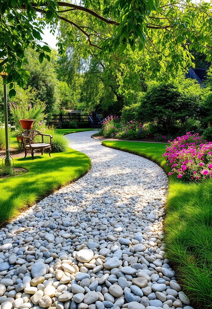 28 Cheap Walkway Ideas DIY That Will Transform Your Garden on a Budget! - 1. Pebble Pathway