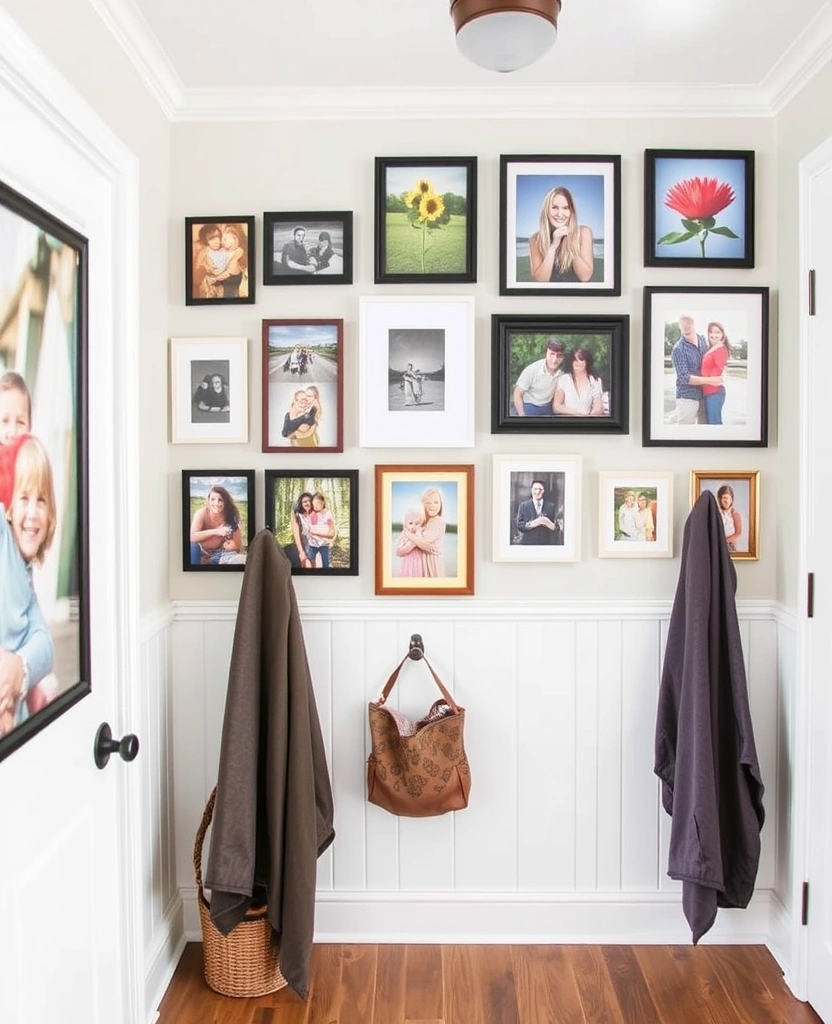 27 Mudroom Laundry Room Ideas That Will Transform Your Space (You Won't Believe #15!) - 26. Gallery Wall of Memories