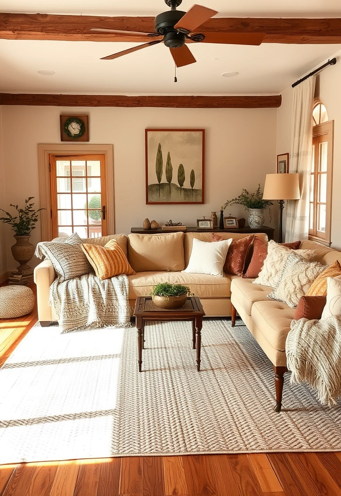 26 Stunning Colonial Living Room Inspirations That Will Transform Your Space! - 17. Warm Textiles