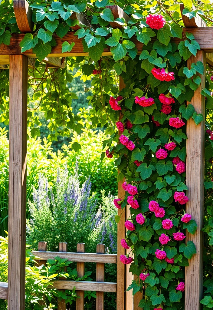 20 Grape Vine Trellis Ideas That Will Make Your Garden Stand Out! - 1. Rustic Wooden Lattice Trellis