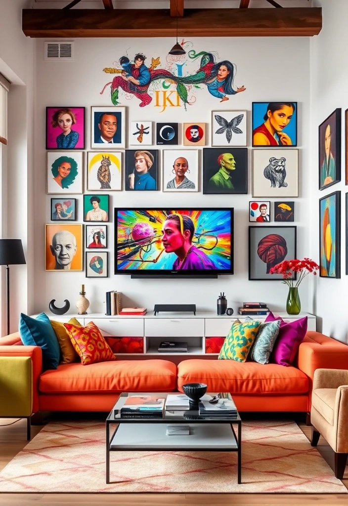 27 Modern TV Room Ideas That'll Transform Your Viewing Experience Forever! - 12. Artistic Expression