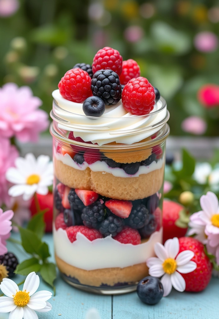 20 Easy Mason Jar Cupcake Ideas That'll Impress Your Guests (You Won't Believe #7!) - 17. Berry Bliss