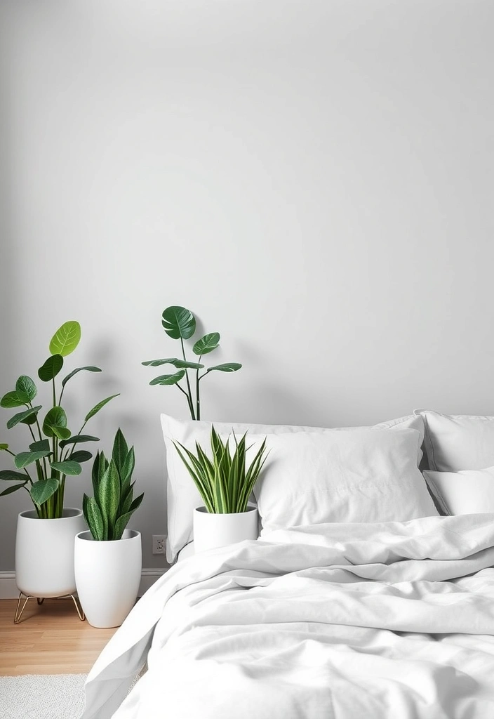 21 Plants in Bedroom Ideas That Will Transform Your Space into a Lush Oasis! - 11. Monochromatic Plant Theme